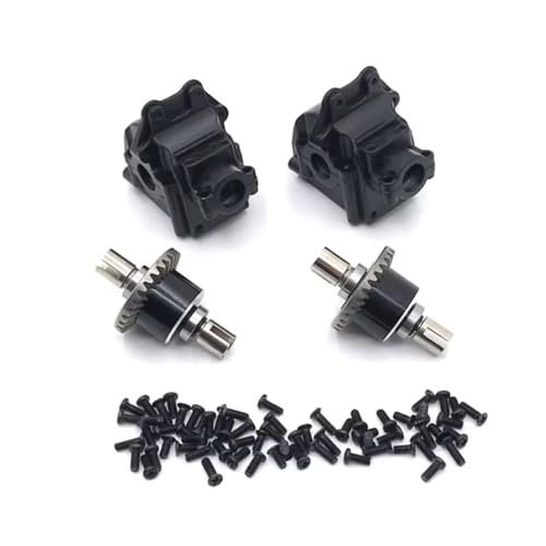 Kompatibel Mit WLtoys 144001 144010 124010 124016 Rc Auto-Upgrade-Teile Zubehör Metallgetriebe Und Vollmetall-Differential RC Auto Zubehör(Black) von MGHGFYTAS