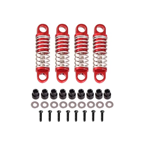 Kompatibel Mit WLtoys 284131 K969 K979 K989 K999 P929 P939 1/28 RC-Autos, Upgrades, Teile, Zubehör, Metall-Stoßdämpfer RC Autozubehör(Red) von MGHGFYTAS
