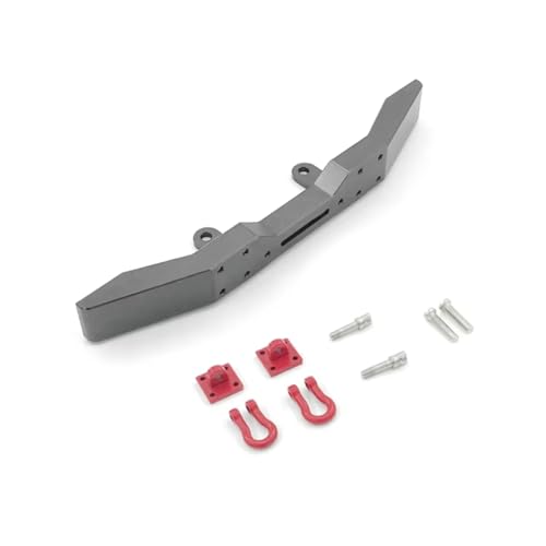 Kompatibel Mit WPL B-14 B-16 B-24 B-36 Q60 Q61 1/16 RC Militär-LKW 4WD 6WD Upgrade-Teile Metall-Frontstoßstange Mit Abschlepphaken RC Autozubehör(Gray) von MGHGFYTAS