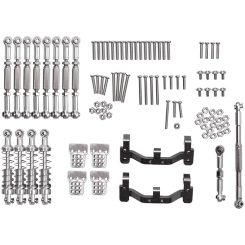 Kompatibel Mit WPL C14 C24 1/16 RC Auto-Tuning-Teile Metall-Lenkstange Zugstangenhalterungen Stoßdämpfer-Set RC Auto Zubehör von MGHGFYTAS
