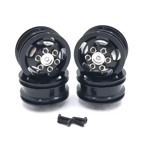 Kompatibel Mit WPL C14 C24 C34 C44 B14 B24 B16 B36 4WD Rc Autoteile Aluminiumlegierung Radnabe RC Auto Zubehör(Black) von MGHGFYTAS