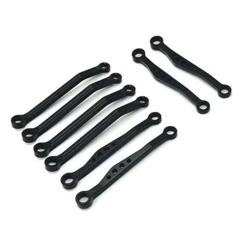 Kompatibel Mit WPL C64 C64-1 1/16 Fernbedienungsauto-Upgrade-Teile Modifikationszubehör Metall Für Chassis-Verbindungsstangen-Zugsatz RC Autozubehör(Black) von MGHGFYTAS