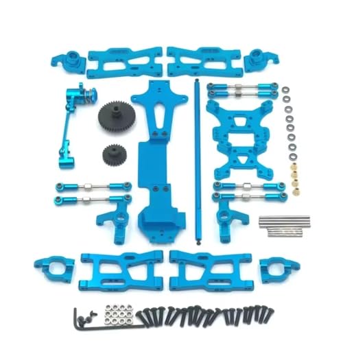Kompatibel Mit Wltoys 144001 144002 144010 1/14 RC Auto Metall Upgrade Teile Kits Für Schwinge Link Stange Lenkung Block RC Auto Zubehör(Blue) von MGHGFYTAS
