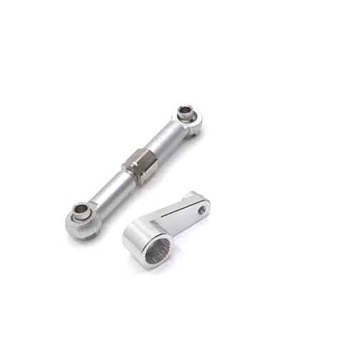 Kompatibel Mit Wltoys 144001 144002 144010 124007 124016 RC-Auto-Upgrade-Teile Metall-Lenkservoarm Hornverbindungsstange RC-Pleuelstange(Silver) von MGHGFYTAS