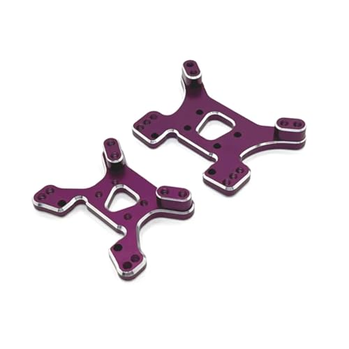 Kompatibel Mit Wltoys 144001 144002 144010 124017 124019 124007 RC-Auto-Upgrade-Teile, Metall-Stoßdämpferplatte Vorne Und Hinten RC Auto Zubehör(Purple) von MGHGFYTAS