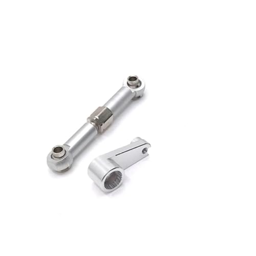 Kompatibel Mit Wltoys 144010 144001 144002 124017 124016 124018 124019 RC-Autoteile Metall-Lenkgetriebehebelarm RC-Pleuelstange(Silver) von MGHGFYTAS