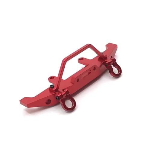 Kompatibel mit WPL C14 C24 C24-1 1/16 Fernbedienung Auto LKW Upgrade Teile Zubehör Metall Anti-Kollision Frontstoßstange RC-Autostoßstange(Red) von MGHGFYTAS
