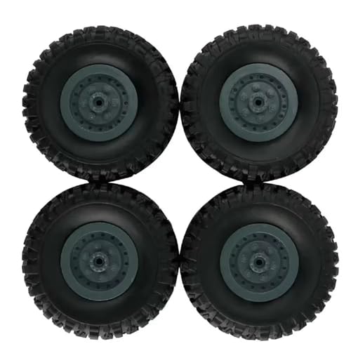 Kompatibel mit Wpl B14 C24 Fy001 1/16 RC-Auto, Militär-LKW, Upgrade-Teile, Ersatzzubehör, 4-teilige Räder, Ersatzteile RC-Autoteile(Gray) von MGHGFYTAS