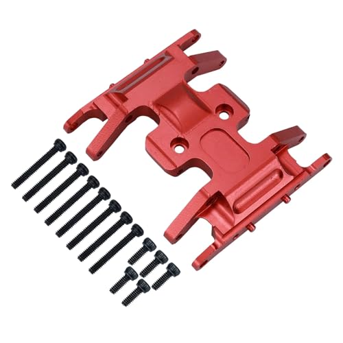 MGHGFYTAS Für Deadbolt Für Jlu Für Bronco Für Gladiator 1/24 Metall Für Chassis Skid Platte Getriebe Montieren Basis RC Crawler Auto Upgrade Teile RC Auto Zubehör(Red) von MGHGFYTAS