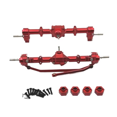 MGHGFYTAS Für MN168 1/12 Metall Vordere Und Hintere Portal Achse 12mm Rad Hex Adapter RC Auto Upgrade Teile Zubehör RC Auto Zubehör(Red) von MGHGFYTAS