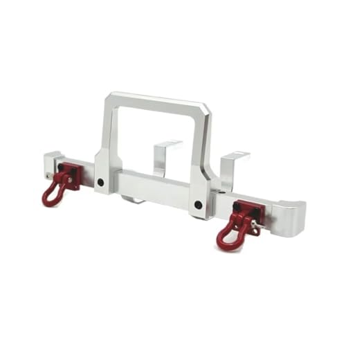 MGHGFYTAS Für MN82 LC79 1/12 Metall Vorne Stoßstange Hinten Mit Tow Haken Dekoration RC Auto Upgrade Teile Zubehör RC Auto Zubehör(Silver,Front) von MGHGFYTAS