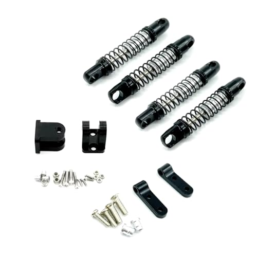 MGHGFYTAS Für WPL Für D12 D42 Metall Vorne Hinten Stoßdämpfer Dämpfer Mit Halterung Befestigt Für Sitz RC Auto Upgrades Teile Zubehör RC Auto Zubehör(4pcs Black) von MGHGFYTAS