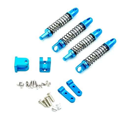 MGHGFYTAS Für WPL Für D12 D42 Metall Vorne Hinten Stoßdämpfer Dämpfer Mit Halterung Befestigt Für Sitz RC Auto Upgrades Teile Zubehör RC Auto Zubehör(4pcs Blue) von MGHGFYTAS