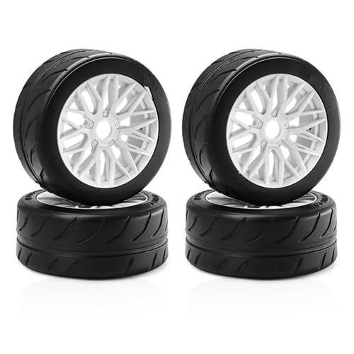MGHGFYTAS Kompatibel Mit Arrma Für Felony Für Limitless 1/7 RC Car Upgrade-Teile Zubehör 4 Stück 100 X 42 Mm 42/100 Reifen 17 Mm Radsechskant RC Auto Zubehör(White) von MGHGFYTAS