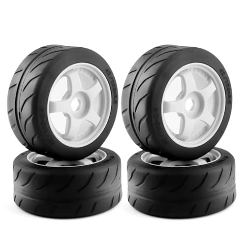 MGHGFYTAS Kompatibel Mit Arrma Für Infraction Für Limitless Für Felony RC-Autoteile 4 Stück 5-Speichen 100 X 42 Mm 42/100 Reifen 17 Mm Radsechskant RC Auto Zubehör(White) von MGHGFYTAS