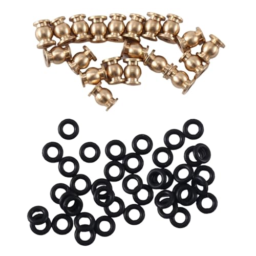 MGHGFYTAS Kompatibel Mit Axial Für SCX24 1/24 RC Crawler Car Upgrade-Teile 20 Stück Messing Shock Links Joint Balls Pivot Balls Mit O-Ringen RC Auto Zubehör von MGHGFYTAS