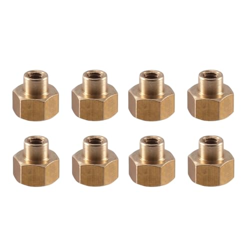 MGHGFYTAS Kompatibel Mit Axial Für SCX24 AX24 1/24 RC Crawler Car Upgrade Teile Zubehör 8PCS Messing 5mm 8mm M2 Lange Radmutter RC Auto Zubehör(5mm) von MGHGFYTAS