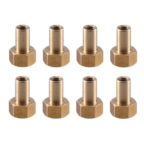 MGHGFYTAS Kompatibel Mit Axial Für SCX24 AX24 1/24 RC Crawler Car Upgrade Teile Zubehör 8PCS Messing 5mm 8mm M2 Lange Radmutter RC Auto Zubehör(8mm) von MGHGFYTAS