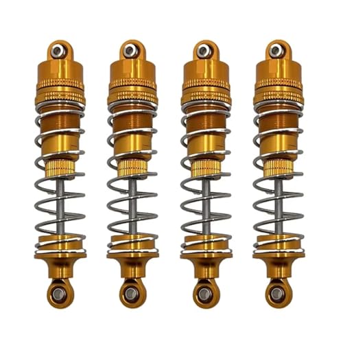 MGHGFYTAS Kompatibel Mit HB R1001 Für Bronco R1002 R1003 RC Auto Upgrade Teile Zubehör 4 Stück Metall Öl Stoßdämpfer Dämpfer RC Auto Zubehör(Yellow) von MGHGFYTAS