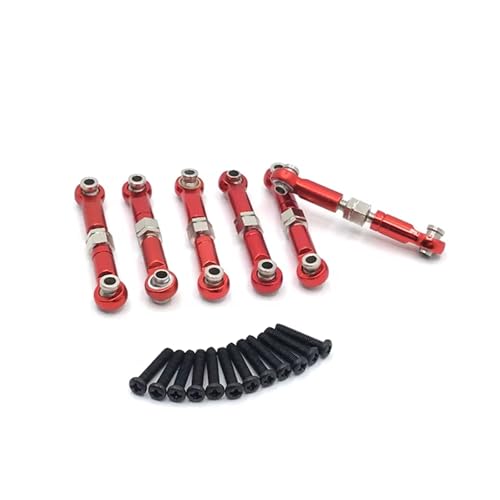 Kompatibel Mit HS 18301 18302 18311 18312 18321 18322 6 Stück Metallverbindungsstange Spurstangengestänge 1/18 RC Autoteile Zubehör RC Auto Zubehör(Red) von MGHGFYTAS