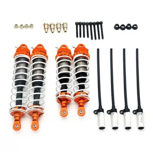 MGHGFYTAS Kompatibel Mit Losi Für Mojave Für DBX-07 Für ZD Für Racing 1/7 RC Autoteile Für Wüste Für Buggy Metall 4PCS Stoßdämpfer Dämpfer Kit RC Auto Zubehör(Orange B) von MGHGFYTAS