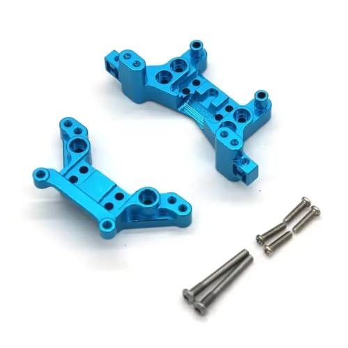 MGHGFYTAS Kompatibel Mit MJX H16 16207 16208 16209 16210 1/16 RC Auto-Tuning-Teile-Zubehör, 2-teiliger Metall-Stoßdämpferturm Vorne Und Hinten RC Auto Zubehör(Blue) von MGHGFYTAS