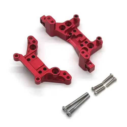 MGHGFYTAS Kompatibel Mit MJX H16 16207 16208 16209 16210 1/16 RC Auto-Tuning-Teile-Zubehör, 2-teiliger Metall-Stoßdämpferturm Vorne Und Hinten RC Auto Zubehör(Red) von MGHGFYTAS