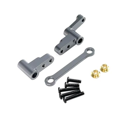 MGHGFYTAS Kompatibel Mit Mjx Für Hyper Go 14301 14302, Ferngesteuertes Auto, Modifizierte Zubehörteile, Metall-Lenkungsgruppe, Übertragungskomponenten RC Auto Zubehör(Gray) von MGHGFYTAS