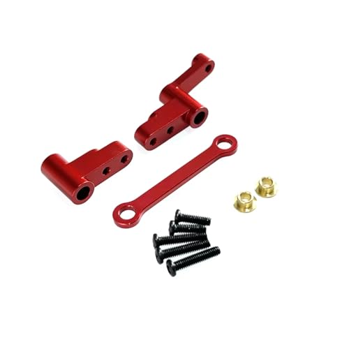 MGHGFYTAS Kompatibel Mit Mjx Für Hyper Go 14301 14302, Ferngesteuertes Auto, Modifizierte Zubehörteile, Metall-Lenkungsgruppe, Übertragungskomponenten RC Auto Zubehör(Red) von MGHGFYTAS