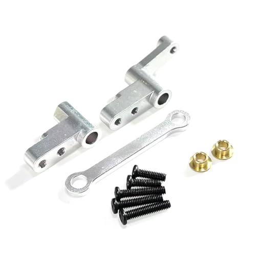 MGHGFYTAS Kompatibel Mit Mjx Für Hyper Go 14301 14302, Ferngesteuertes Auto, Modifizierte Zubehörteile, Metall-Lenkungsgruppe, Übertragungskomponenten RC Auto Zubehör(White) von MGHGFYTAS