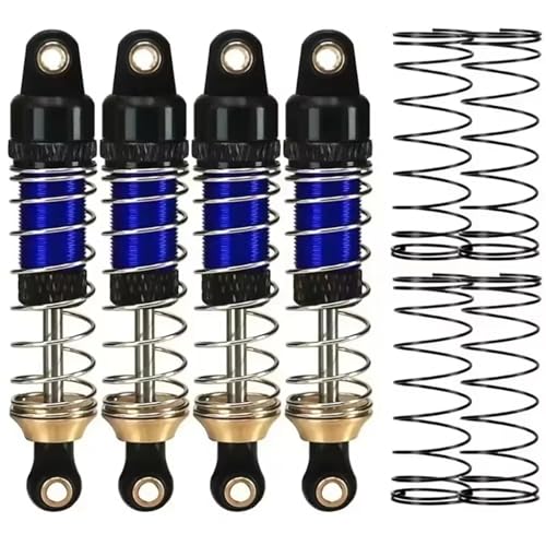 MGHGFYTAS Kompatibel Mit Trxs 4WD Für TRX4M 1/18 RC Upgrade-Teilen. 4 Stück Stoßdämpfer Aus Aluminium Vorne Und Hinten RC Auto Zubehör(Blue) von MGHGFYTAS