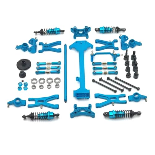 Kompatibel Mit WLtoys A949 A959 A969 A979 1/18 RC Auto Modifikation Zubehör Metallteile Kit Antriebswelle Stoßdämpfer Verbindungsstange RC Auto Zubehör(Blue) von MGHGFYTAS