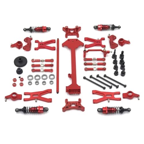 MGHGFYTAS Kompatibel Mit WLtoys A949 A959 A969 A979 1/18 RC Auto Modifikation Zubehör Metallteile Kit Antriebswelle Stoßdämpfer Verbindungsstange RC Auto Zubehör(Red) von MGHGFYTAS
