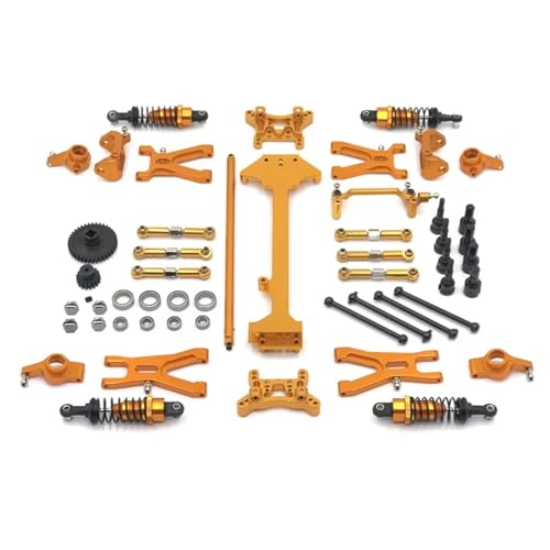 MGHGFYTAS Kompatibel Mit WLtoys A949 A959 A969 A979 1/18 RC Auto Modifikation Zubehör Metallteile Kit Antriebswelle Stoßdämpfer Verbindungsstange RC Auto Zubehör(Yellow) von MGHGFYTAS
