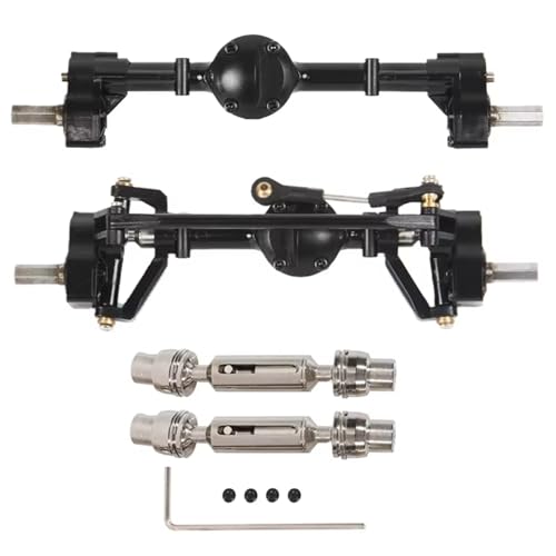 MGHGFYTAS Kompatibel Mit WPL C14 C24 C34 C44 B14 B24 C64 C74 1/16 RC Car Upgrade Teile Zubehör Vordere Und Hintere Portalachse Mit Metallantriebswelle RC Auto Zubehör(B) von MGHGFYTAS