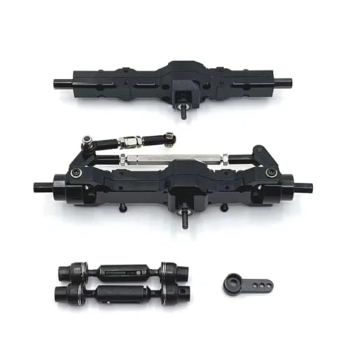 MGHGFYTAS Kompatibel Mit WPL C74 1/16 C14 C24 C34 C54 B14 B24 1/10 RC Autoteile Metall Vorder- Hinterachse Und Antriebswelle Servoarm Set RC Auto Zubehör(Black) von MGHGFYTAS