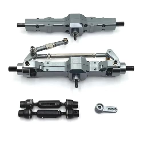MGHGFYTAS Kompatibel Mit WPL C74 1/16 C14 C24 C34 C54 B14 B24 1/10 RC Autoteile Metall Vorder- Hinterachse Und Antriebswelle Servoarm Set RC Auto Zubehör(Gray) von MGHGFYTAS