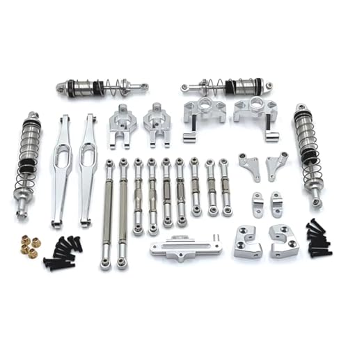 MGHGFYTAS Kompatibel Mit Wltoys 12429 1/12 RC Autozubehör, Metall-Upgrade-Teile-Set, Lenkungsbaugruppe, Verbindungsstange, Stoßdämpfer-Set RC Auto Zubehör(White) von MGHGFYTAS