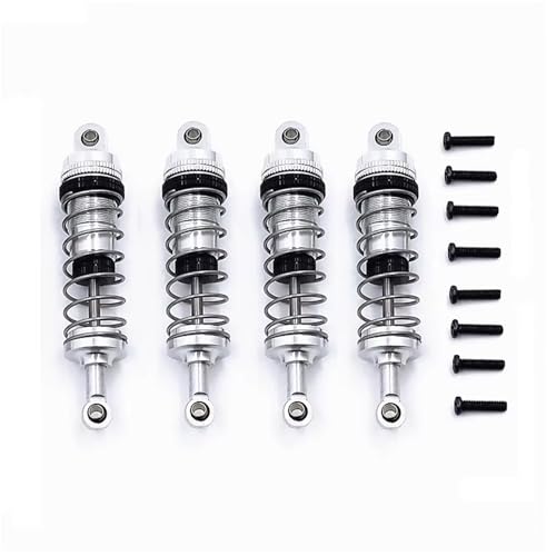MGHGFYTAS Kompatibel Mit Wltoys 144001 144002 144010 124007 124008 124016 124017 124018 124019 4 Stück Metall-Stoßdämpfer RC-Auto-Upgrade-Teile RC Auto Zubehör(White) von MGHGFYTAS
