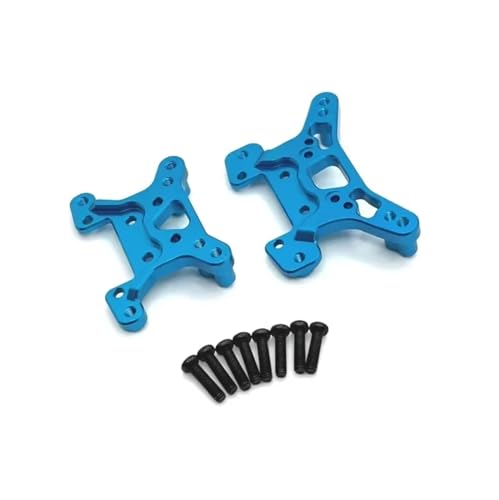 MGHGFYTAS Kompatibel Mit Wltoys 144016 144018 1/14 1/12 RC Car Upgrade Partsber Metall Vorne Hinten Stoßdämpferplatte RC Auto Zubehör(Blue) von MGHGFYTAS