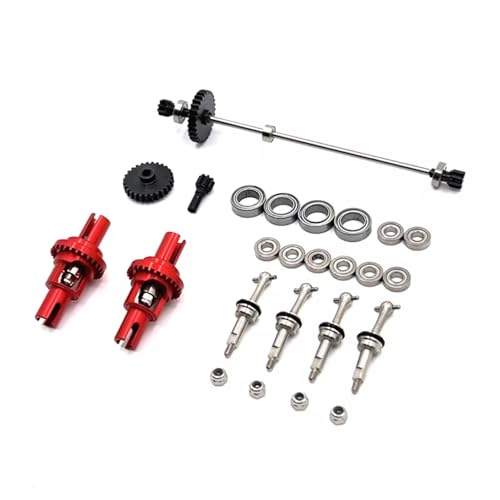 MGHGFYTAS Kompatibel Mit Wltoys 284131 284010 K969 K979 K989 K999 P929 Metallantriebswelle Antriebsrad Differentiallagersatz 1/28 RC Autoteile RC Auto Zubehör(Red) von MGHGFYTAS