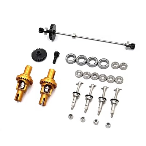 MGHGFYTAS Kompatibel Mit Wltoys 284131 284010 K969 K979 K989 K999 P929 Metallantriebswelle Antriebsrad Differentiallagersatz 1/28 RC Autoteile RC Auto Zubehör(Yellow) von MGHGFYTAS