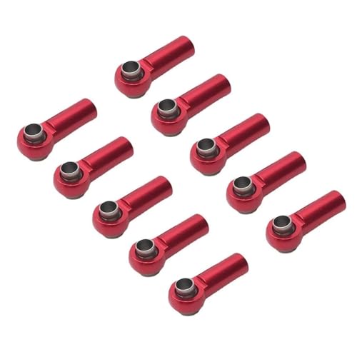 MGHGFYTAS Kompatibel Mit Wltoys A959 12428 144001 Für WPL C14 C24 Für MN D90 Für MN99S RC Autoteile 10 Stück Metall M2.5 Verbindungsstange Spurstangenkopf Kugelgelenk RC Auto Zubehör(Red) von MGHGFYTAS