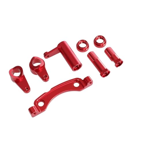MGHGFYTAS Kompatibel Mit ZD Für Racing DBX-10 10427S 9106S 1/10 RC Auto Lenkung Montage Von Metallteilen Für Ferngesteuerte Autos Teile Zubehör RC Auto Zubehör(Red) von MGHGFYTAS
