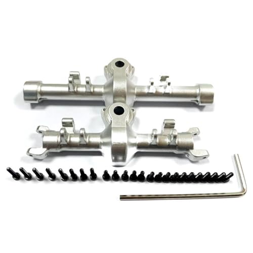 MGHGFYTAS RC Achse Set Kompatibel Mit AXIAL Für SCX24 1/24 RC-Auto-Upgrade-Teile, Vorder- Und Hinterachsgehäuse Aus Aluminiumlegierung(Silver) von MGHGFYTAS