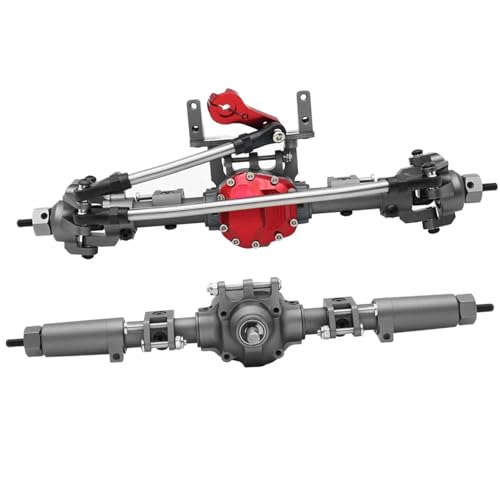 MGHGFYTAS RC Achse Set Kompatibel Mit Axial AR44 90047 90046 AX90060 Für Builders 1/10 RC Crawler Upgrade Kit Aluminiumlegierung CNC Vorder-/Hinterachse Set 30T/8T(Gray,Front and Rear) von MGHGFYTAS