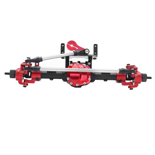 MGHGFYTAS RC Achse Set Kompatibel Mit Axial AR44 90047 90046 AX90060 Für Builders 1/10 RC Crawler Upgrade Kit Aluminiumlegierung CNC Vorder-/Hinterachse Set 30T/8T(Red,Front) von MGHGFYTAS