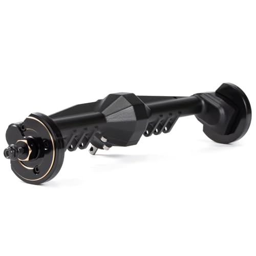 MGHGFYTAS RC Achse Set Kompatibel Mit Axial Für Capra 1/10 RC-Autoteile, Gefräster Aluminium-Offset-Portalachsensatz, Portalabdeckung, Komplett Montiert(Black,Rear) von MGHGFYTAS