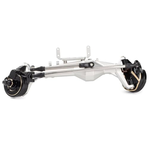MGHGFYTAS RC Achse Set Kompatibel Mit Axial Für Capra 1/10 RC-Autoteile, Gefräster Aluminium-Offset-Portalachsensatz, Portalabdeckung, Komplett Montiert(Silver,Front) von MGHGFYTAS