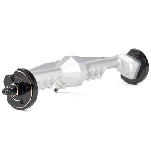 MGHGFYTAS RC Achse Set Kompatibel Mit Axial Für Capra 1/10 RC-Autoteile, Gefräster Aluminium-Offset-Portalachsensatz, Portalabdeckung, Komplett Montiert(Silver,Rear) von MGHGFYTAS